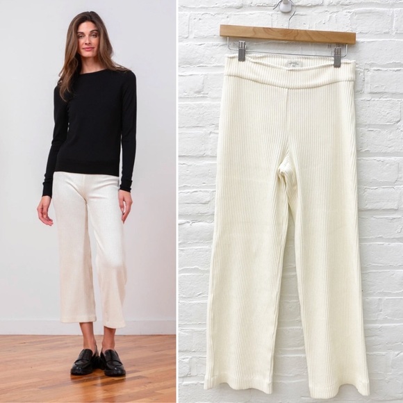 Avenue Montaigne || Alex Corduroy Wide Leg Pull On Pants Ivory Cream 4 - Picture 1 of 11
